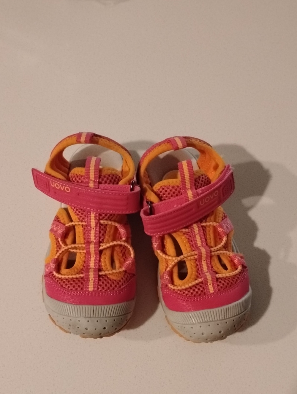 OVO Kids Pink and Orange Active Sandals with Hook-and-Loop Strap